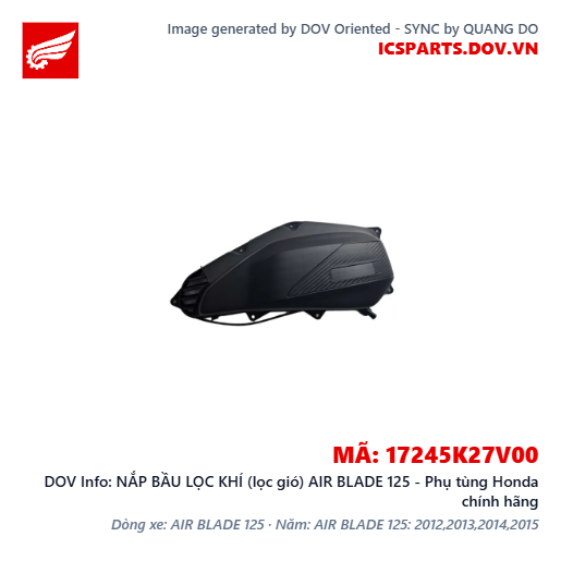NẮP BẦU LỌC KHÍ (lọc gió) AIR BLADE 125 - Phụ tùng Honda chính hãng