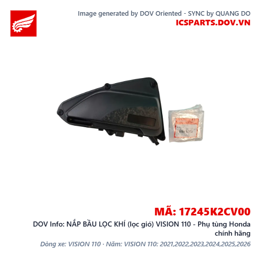NẮP BẦU LỌC KHÍ (lọc gió) VISION 110 - Phụ tùng Honda chính hãng