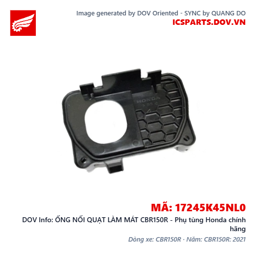 ỐNG NỐI QUẠT LÀM MÁT CBR150R - Phụ tùng Honda chính hãng