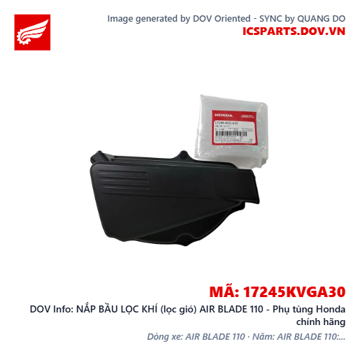 NẮP BẦU LỌC KHÍ (lọc gió) AIR BLADE 110 - Phụ tùng Honda chính hãng