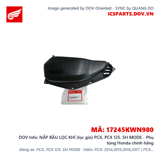 NẮP BẦU LỌC KHÍ (lọc gió) PCX, PCX 125, SH MODE - Phụ tùng Honda chính hãng