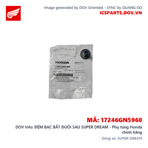 ĐỆM BẠC BẮT ĐUÔI SAU SUPER DREAM - Phụ tùng Honda chính hãng