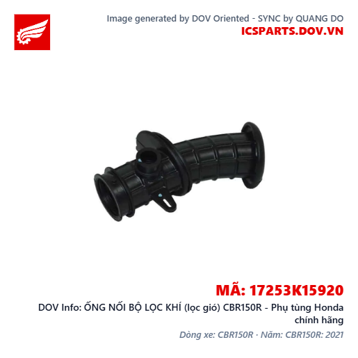 ỐNG NỐI BỘ LỌC KHÍ (lọc gió) CBR150R - Phụ tùng Honda chính hãng
