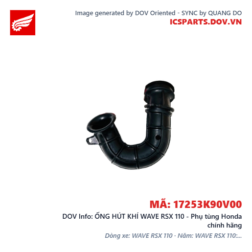 ỐNG HÚT KHÍ WAVE RSX 110 - Phụ tùng Honda chính hãng