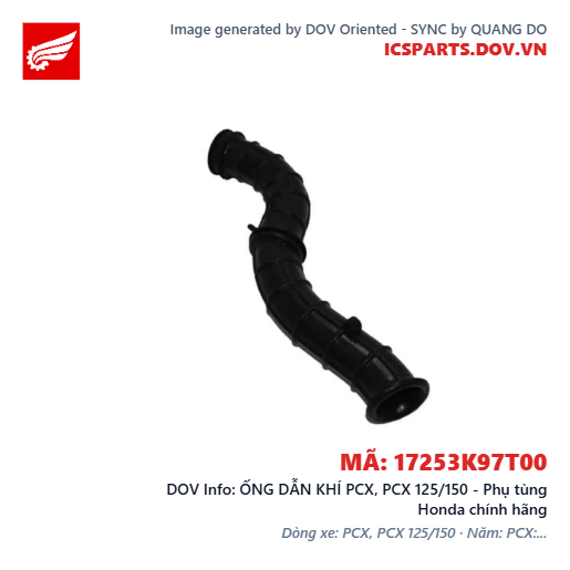 ỐNG DẪN KHÍ PCX, PCX 125/150 - Phụ tùng Honda chính hãng