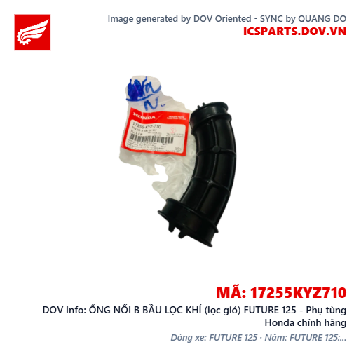 ỐNG NỐI B BẦU LỌC KHÍ (lọc gió) FUTURE 125 - Phụ tùng Honda chính hãng