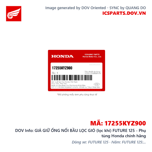 GIÁ GIỮ ỐNG NỐI BẦU LỌC GIÓ (lọc khí) FUTURE 125 - Phụ tùng Honda chính hãng