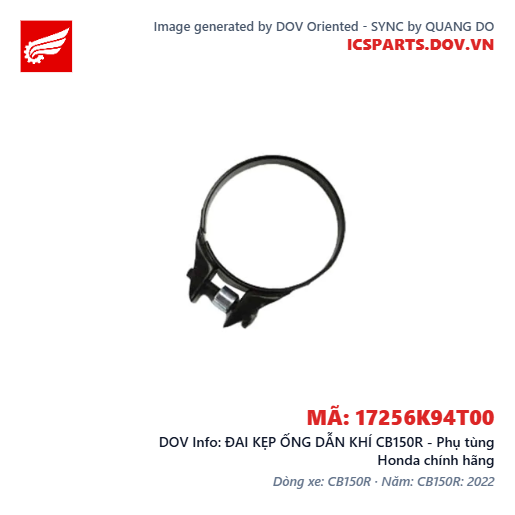 ĐAI KẸP ỐNG DẪN KHÍ CB150R - Phụ tùng Honda chính hãng