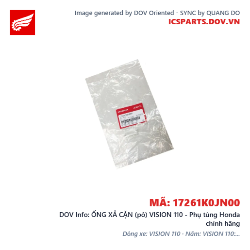 ỐNG XẢ CẶN (pô) VISION 110 - Phụ tùng Honda chính hãng