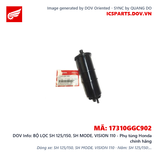 BỘ LỌC SH 125/150, SH MODE, VISION 110 - Phụ tùng Honda chính hãng
