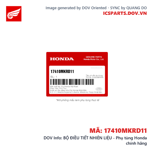 BỘ ĐIỀU TIẾT NHIÊN LIỆU - Phụ tùng Honda chính hãng
