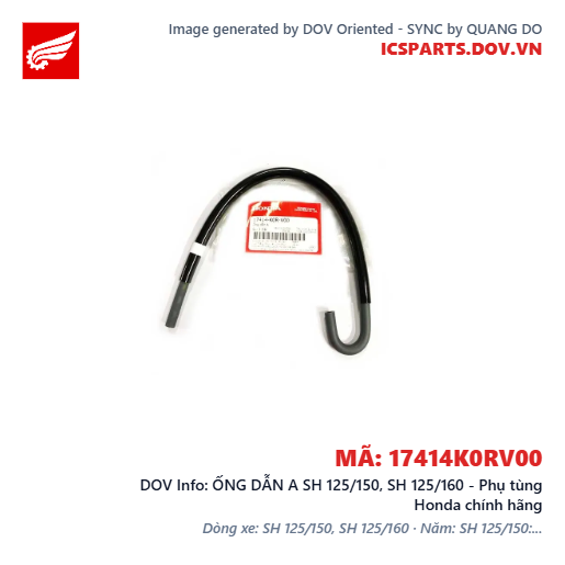 ỐNG DẪN A SH 125/150, SH 125/160 - Phụ tùng Honda chính hãng