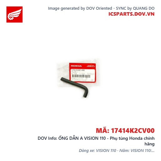 ỐNG DẪN A VISION 110 - Phụ tùng Honda chính hãng