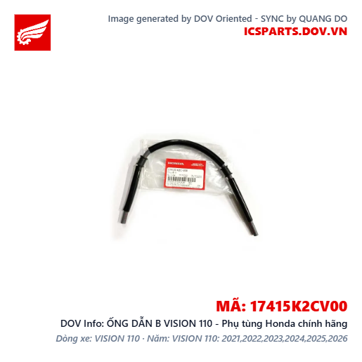 ỐNG DẪN B VISION 110 - Phụ tùng Honda chính hãng