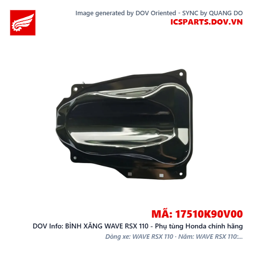 BÌNH XĂNG WAVE RSX 110 - Phụ tùng Honda chính hãng