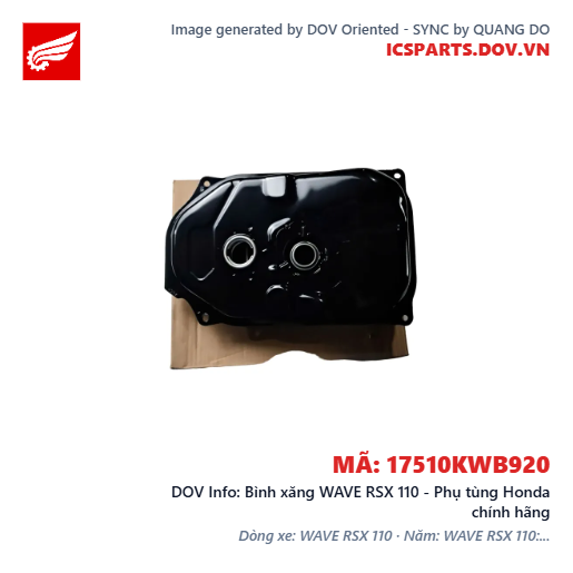 Bình xăng WAVE RSX 110 - Phụ tùng Honda chính hãng