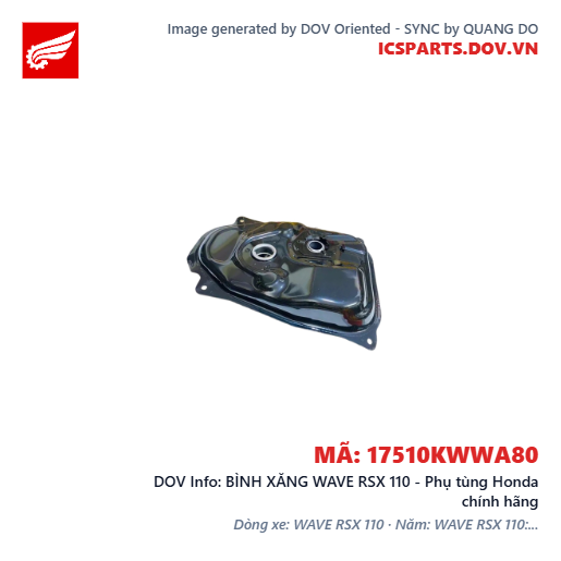 BÌNH XĂNG WAVE RSX 110 - Phụ tùng Honda chính hãng
