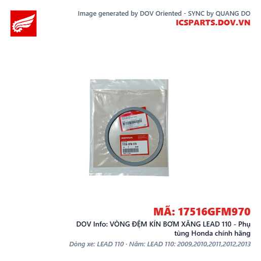 VÒNG ĐỆM KÍN BƠM XĂNG LEAD 110 - Phụ tùng Honda chính hãng