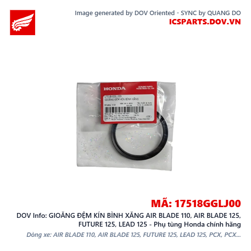 GIOĂNG ĐỆM KÍN BÌNH XĂNG AIR BLADE 110, AIR BLADE 125, FUTURE 125, LEAD 125 - Phụ tùng Honda chính hãng