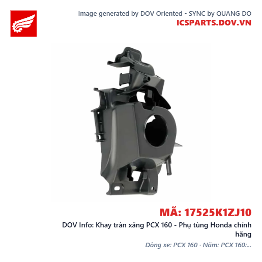 Khay tràn xăng PCX 160 - Phụ tùng Honda chính hãng