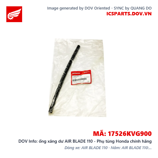 ống xăng dư AIR BLADE 110 - Phụ tùng Honda chính hãng