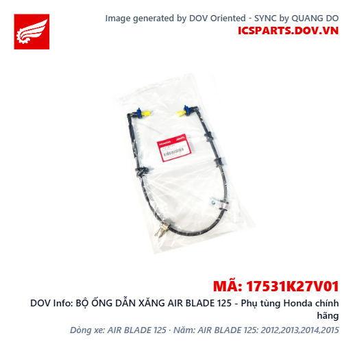 BỘ ỐNG DẪN XĂNG AIR BLADE 125 - Phụ tùng Honda chính hãng