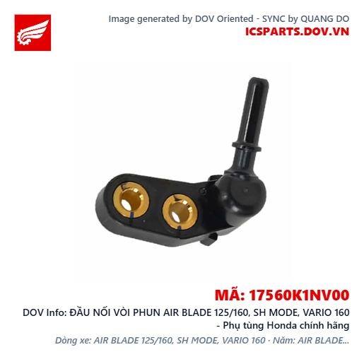 ĐẦU NỐI VÒI PHUN AIR BLADE 125/160, SH MODE, VARIO 160 - Phụ tùng Honda chính hãng