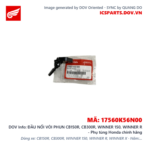 ĐẦU NỐI VÒI PHUN CB150R, CB300R, WINNER 150, WINNER R - Phụ tùng Honda chính hãng