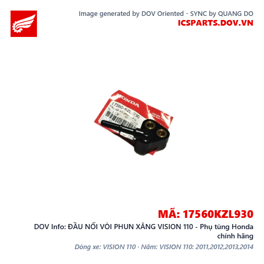 ĐẦU NỐI VÒI PHUN XĂNG VISION 110 - Phụ tùng Honda chính hãng