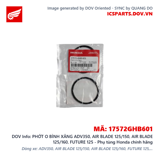PHỚT O BÌNH XĂNG ADV350, AIR BLADE 125/150, AIR BLADE 125/160, FUTURE 125 - Phụ tùng Honda chính hãng