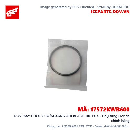 PHỚT O BƠM XĂNG AIR BLADE 110, PCX - Phụ tùng Honda chính hãng