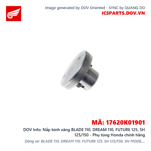 Nắp bình xăng BLADE 110, DREAM 110, FUTURE 125, SH 125/150 - Phụ tùng Honda chính hãng