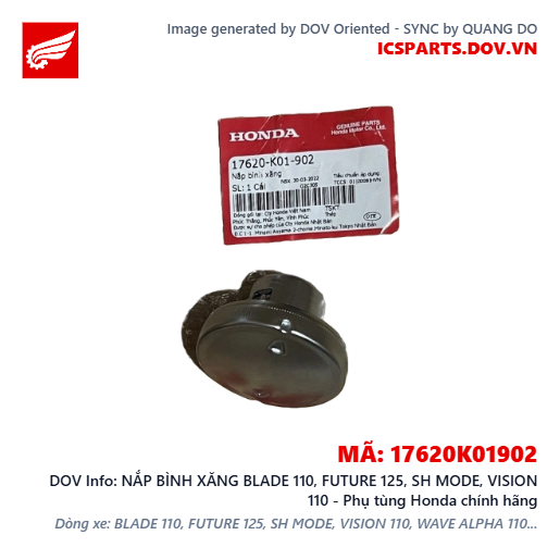 NẮP BÌNH XĂNG BLADE 110, FUTURE 125, SH MODE, VISION 110 - Phụ tùng Honda chính hãng