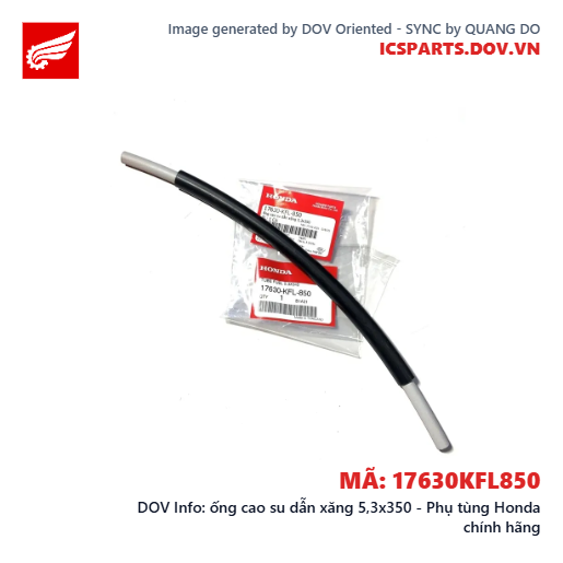 ống cao su dẫn xăng 5,3x350 - Phụ tùng Honda chính hãng