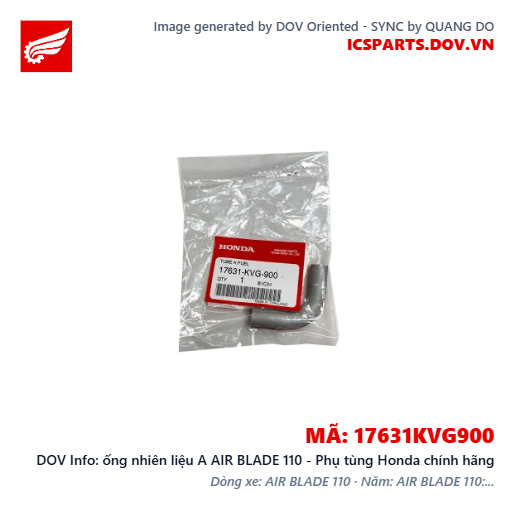 ống nhiên liệu A AIR BLADE 110 - Phụ tùng Honda chính hãng