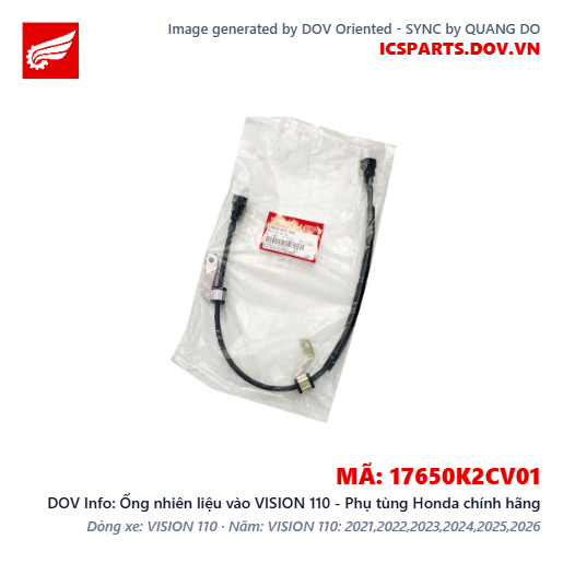 Ống nhiên liệu vào VISION 110 - Phụ tùng Honda chính hãng