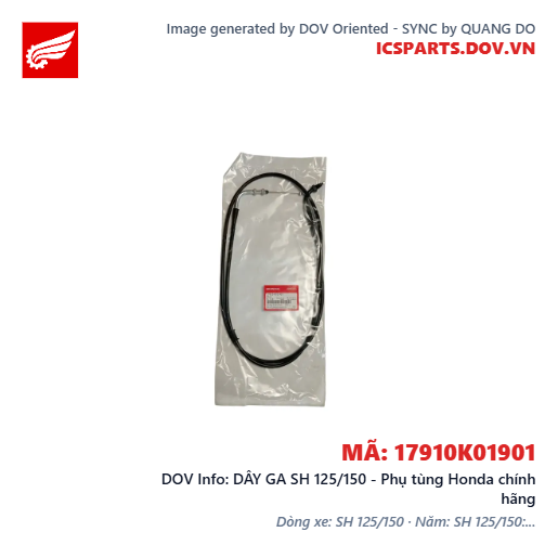 DÂY GA SH 125/150 - Phụ tùng Honda chính hãng