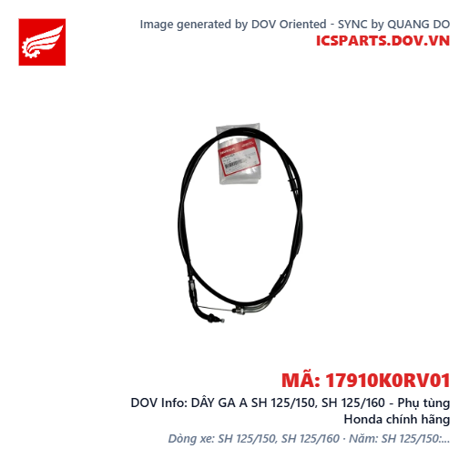 DÂY GA A SH 125/150, SH 125/160 - Phụ tùng Honda chính hãng