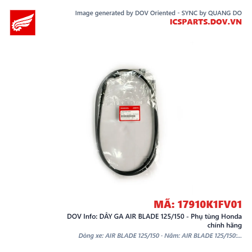 DÂY GA AIR BLADE 125/150 - Phụ tùng Honda chính hãng