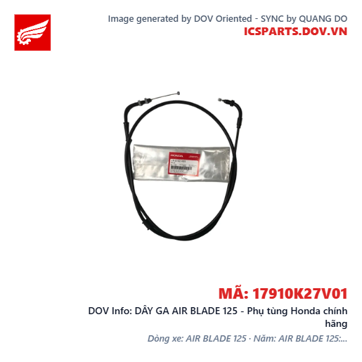 DÂY GA AIR BLADE 125 - Phụ tùng Honda chính hãng