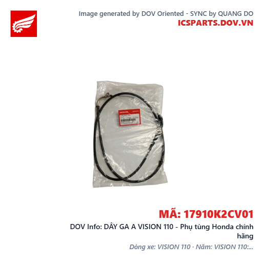 DÂY GA A VISION 110 - Phụ tùng Honda chính hãng