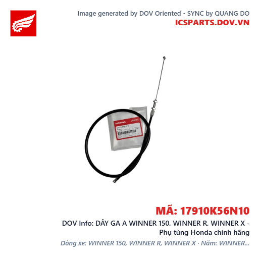DÂY GA A WINNER 150, WINNER R, WINNER X - Phụ tùng Honda chính hãng