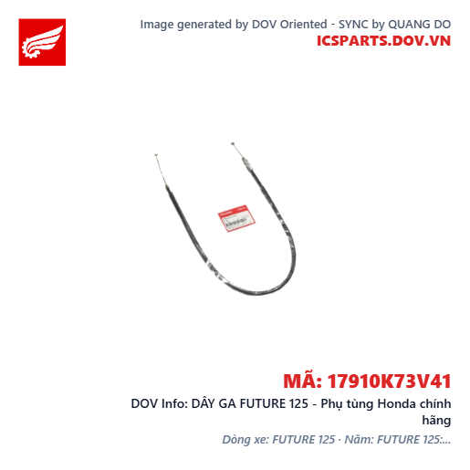 DÂY GA FUTURE 125 - Phụ tùng Honda chính hãng
