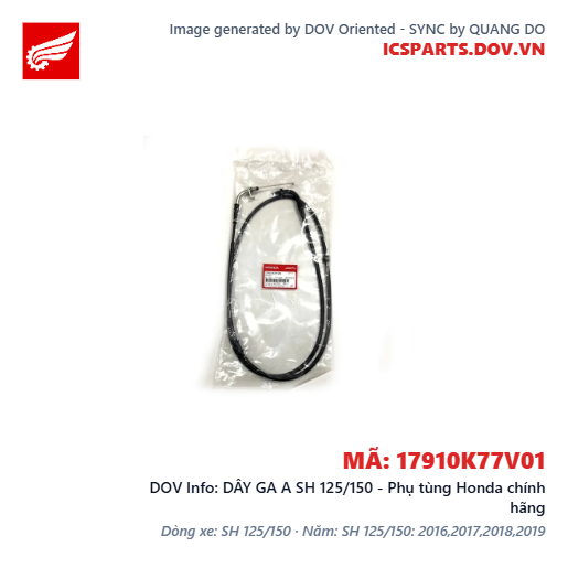DÂY GA A SH 125/150 - Phụ tùng Honda chính hãng