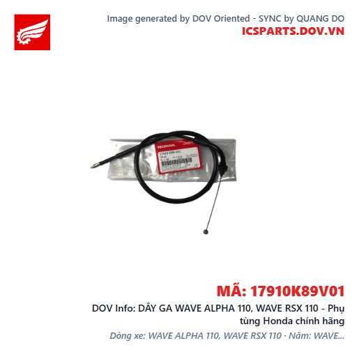 DÂY GA WAVE ALPHA 110, WAVE RSX 110 - Phụ tùng Honda chính hãng