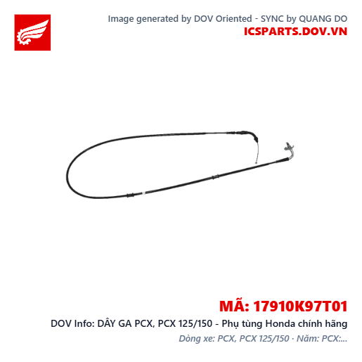 DÂY GA PCX, PCX 125/150 - Phụ tùng Honda chính hãng