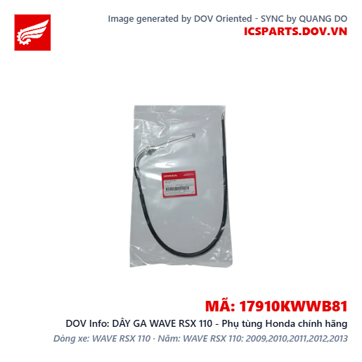 DÂY GA WAVE RSX 110 - Phụ tùng Honda chính hãng
