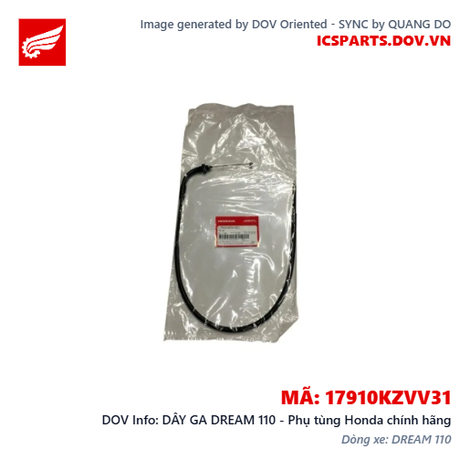 DÂY GA DREAM 110 - Phụ tùng Honda chính hãng