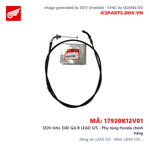 DÂY GA B LEAD 125 - Phụ tùng Honda chính hãng