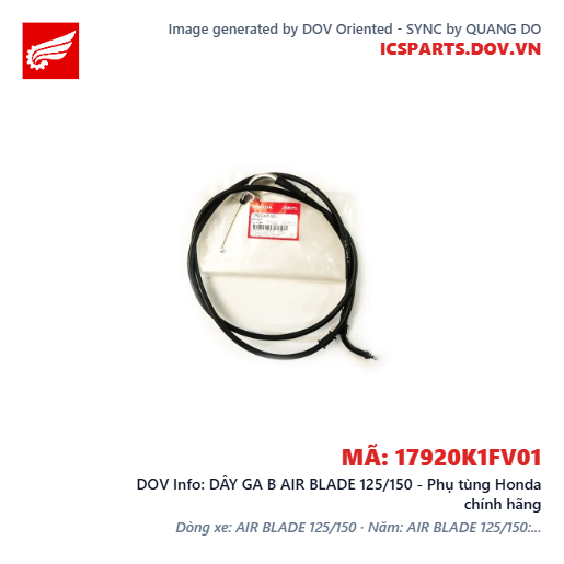 DÂY GA B AIR BLADE 125/150 - Phụ tùng Honda chính hãng